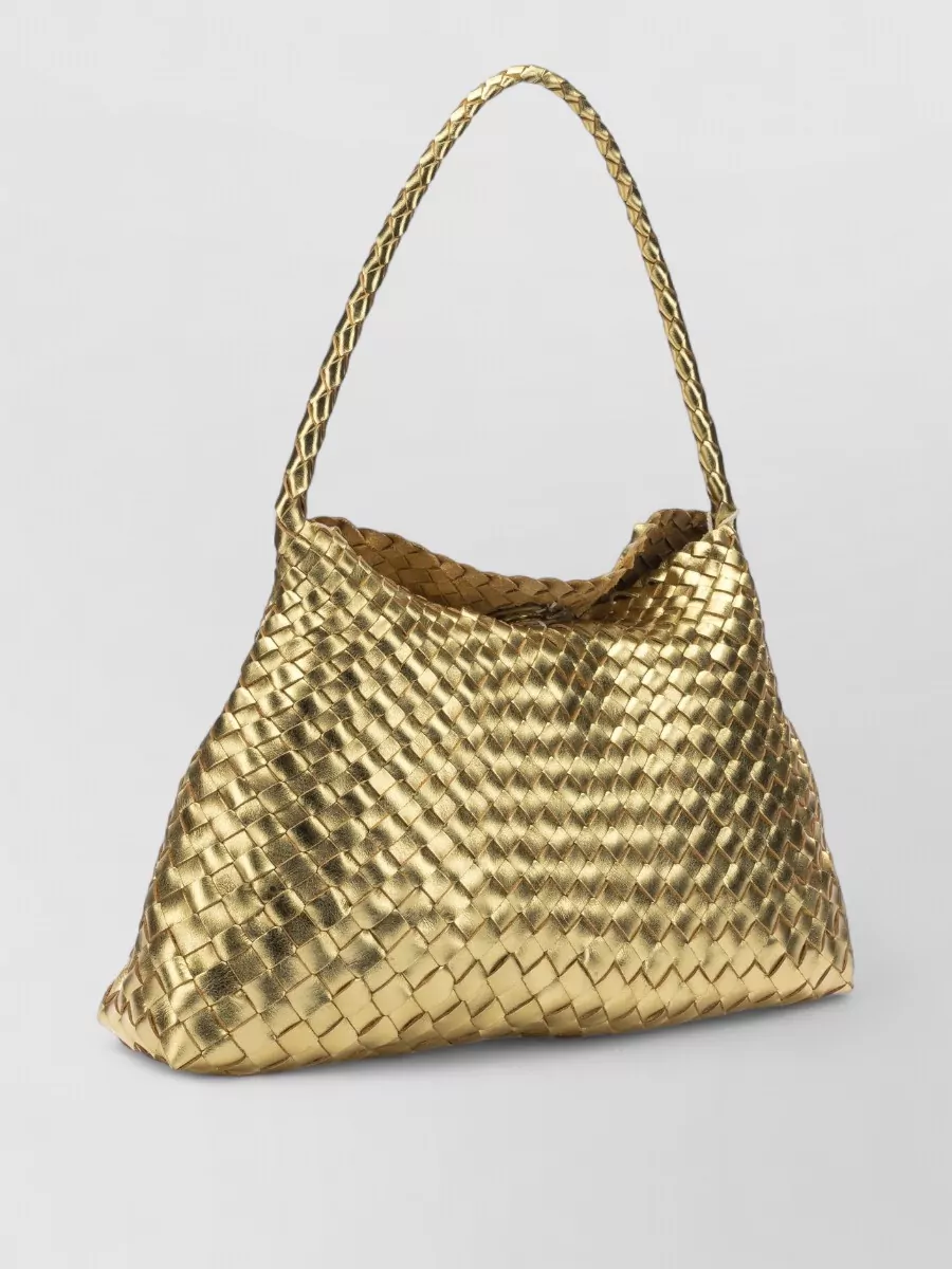Dragon Diffusion Metallic Single Handle Woven Shoulder Bag