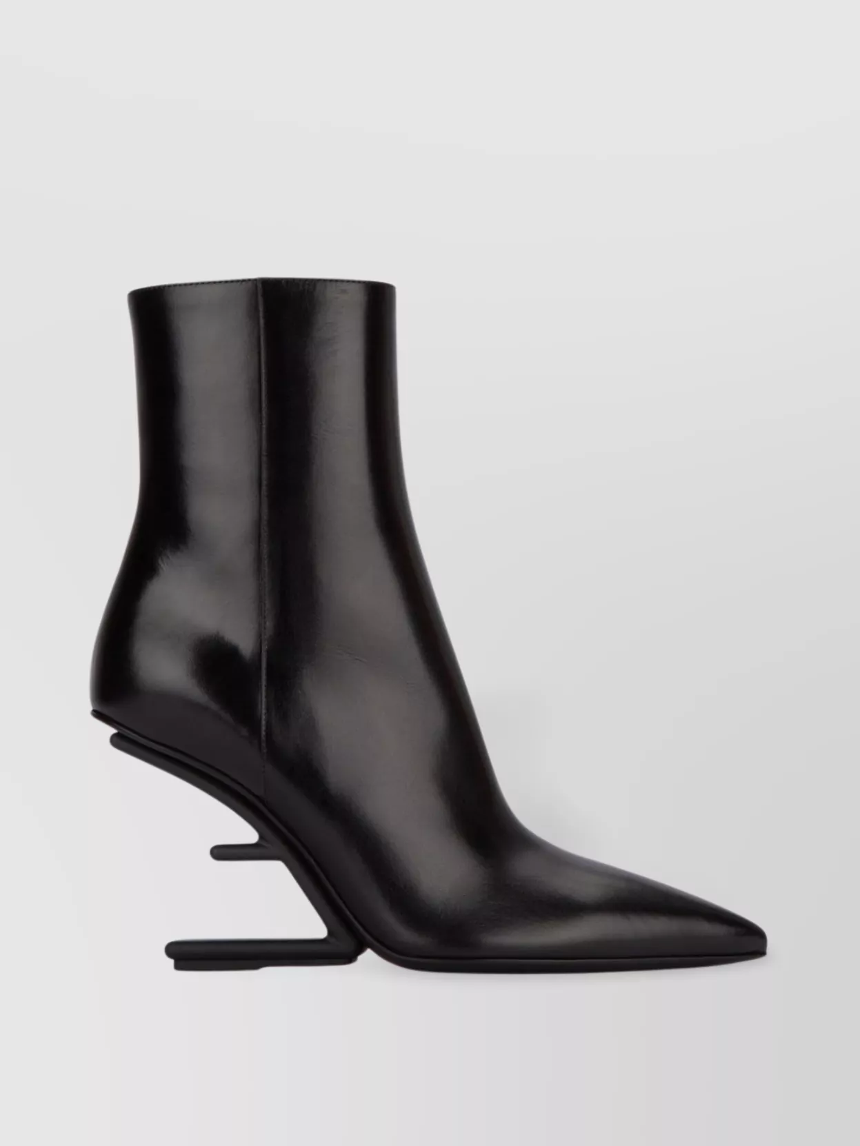 Shop Fendi Sharp Point Ankle Boots In Grey