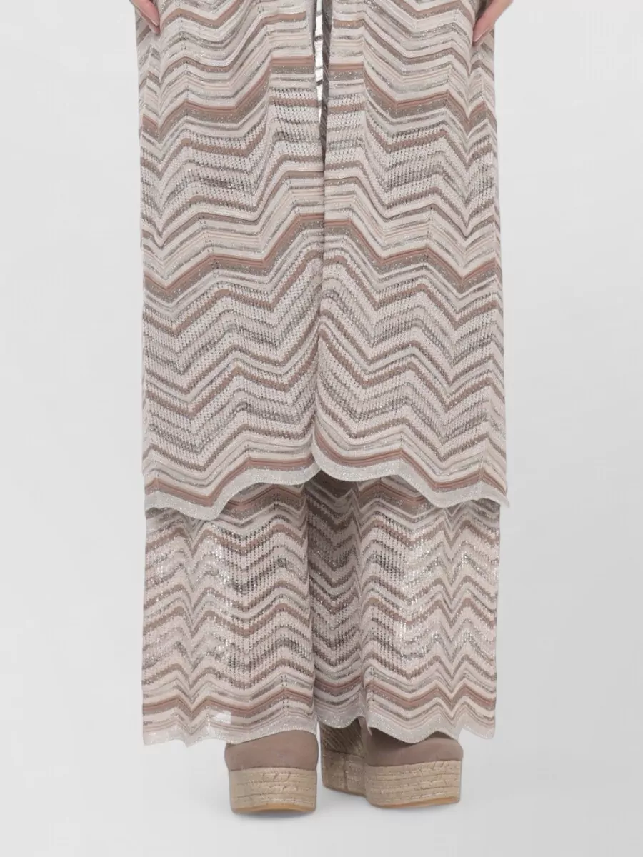 D.exterior Geometric Lurex Long-Sleeve V-Neck Cardigan