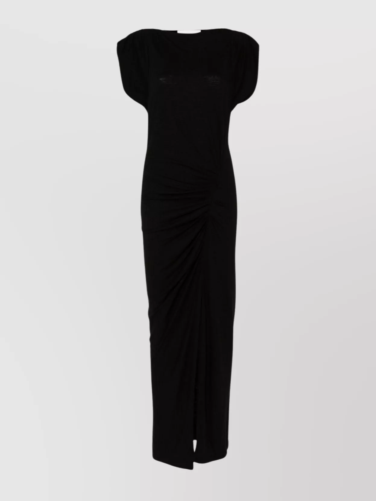 Isabel Marant Etoile Long Boat Neck Draped Dress With Slit