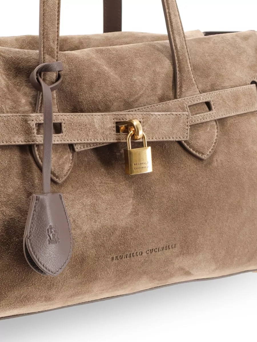 Brunello Cucinelli Olivia Suede Tote Bag