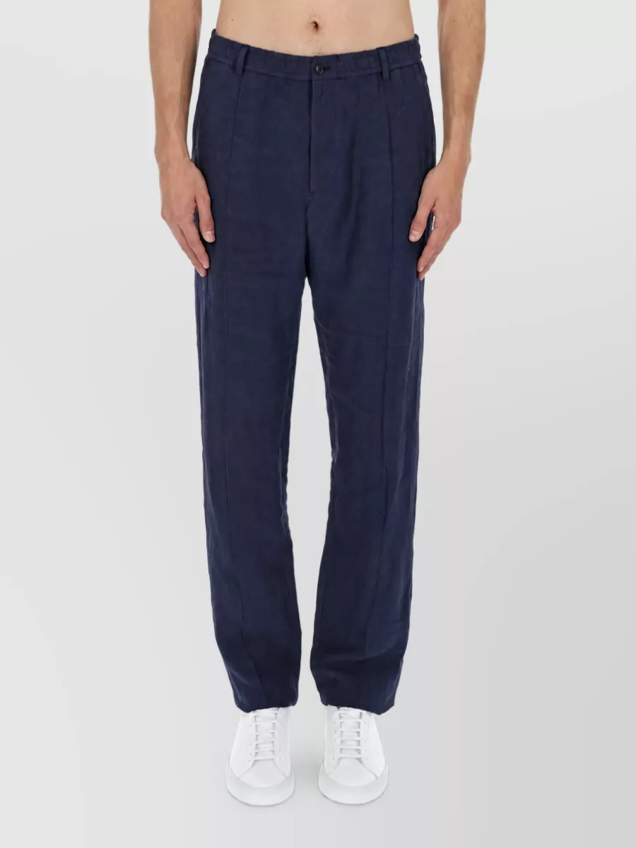 Emporio Armani Linen Straight-Leg Trousers