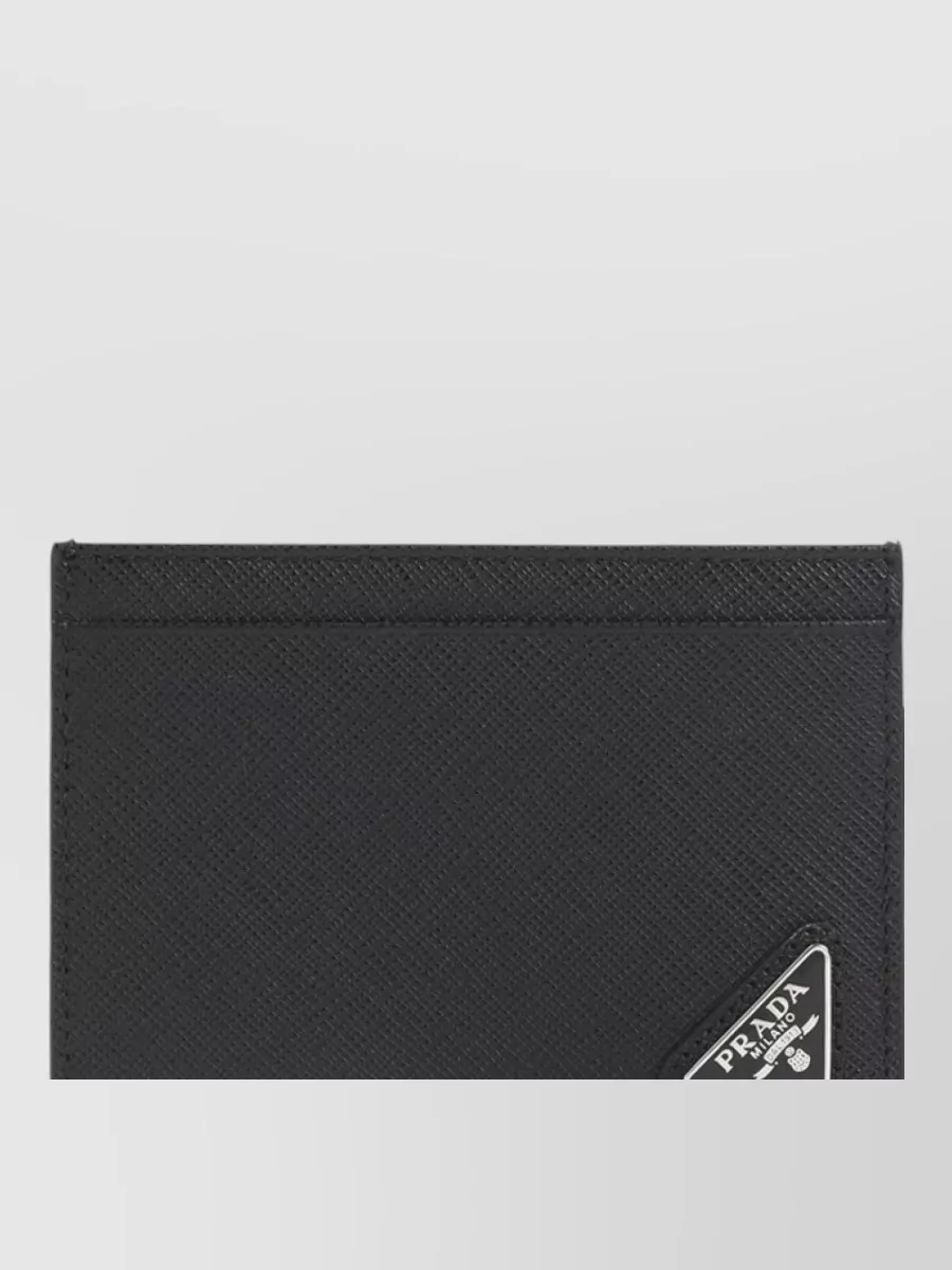 Prada Textured Leather Card Holder Slim Design