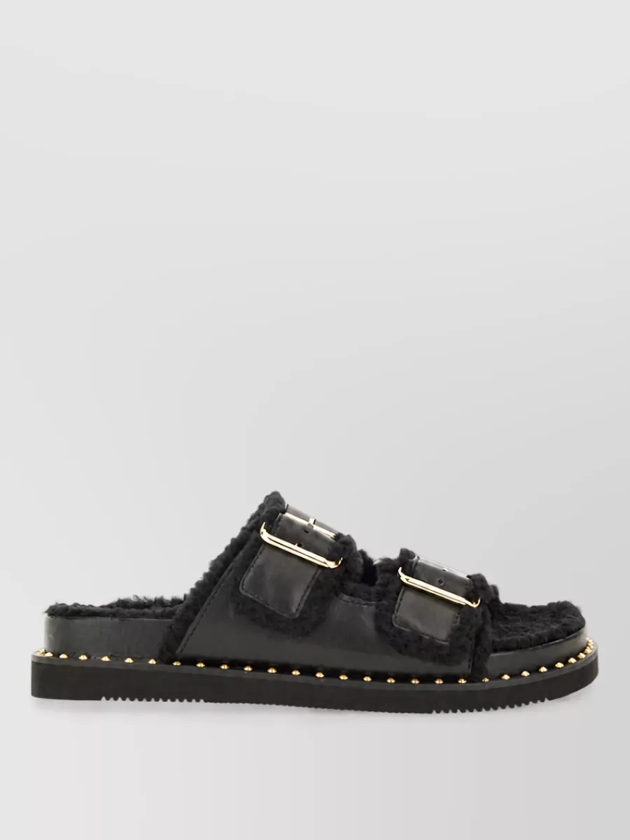 Ash leather mules