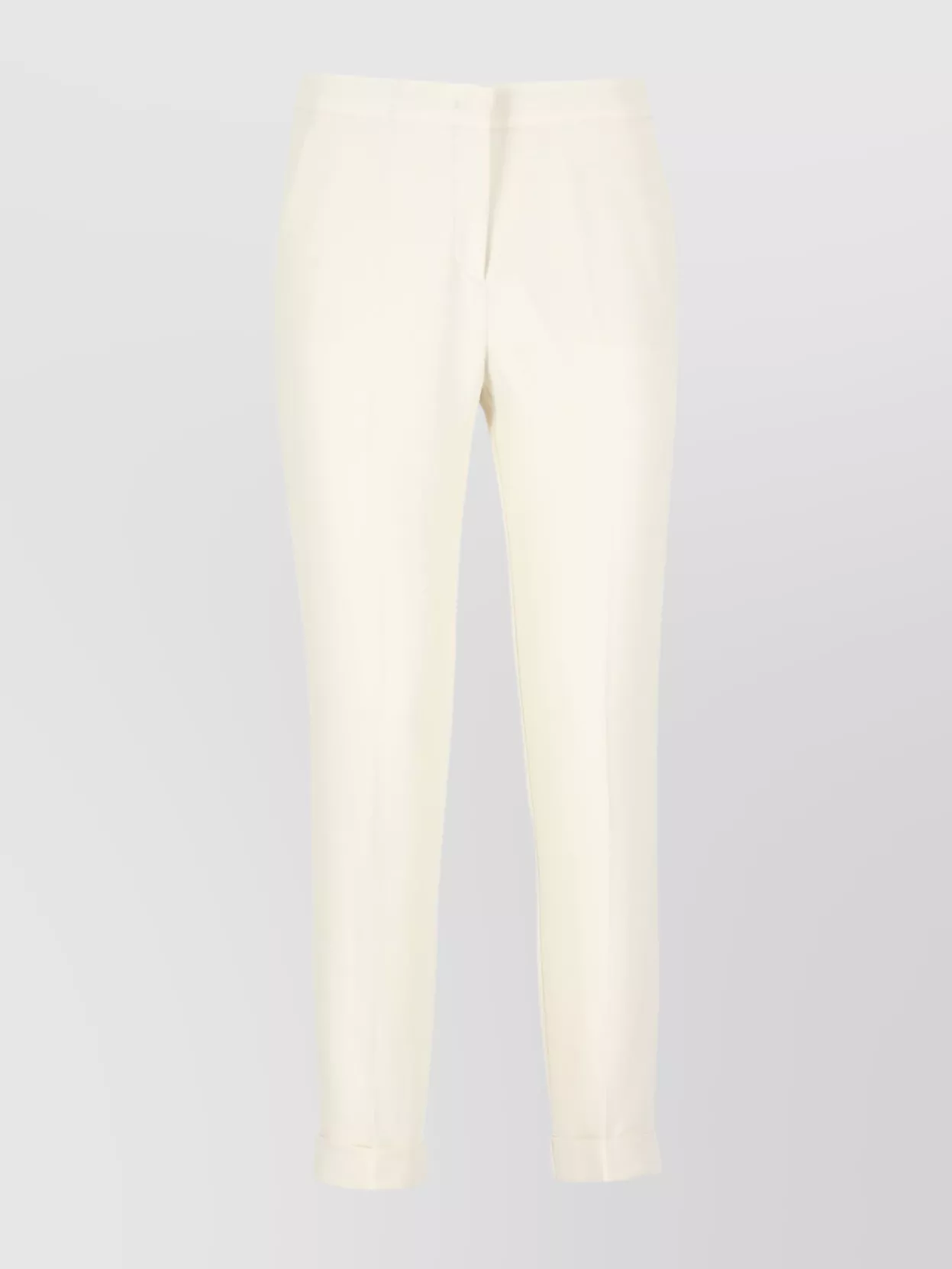 Etro Straight Trousers With Back Pocket And Turn-up In Neutral