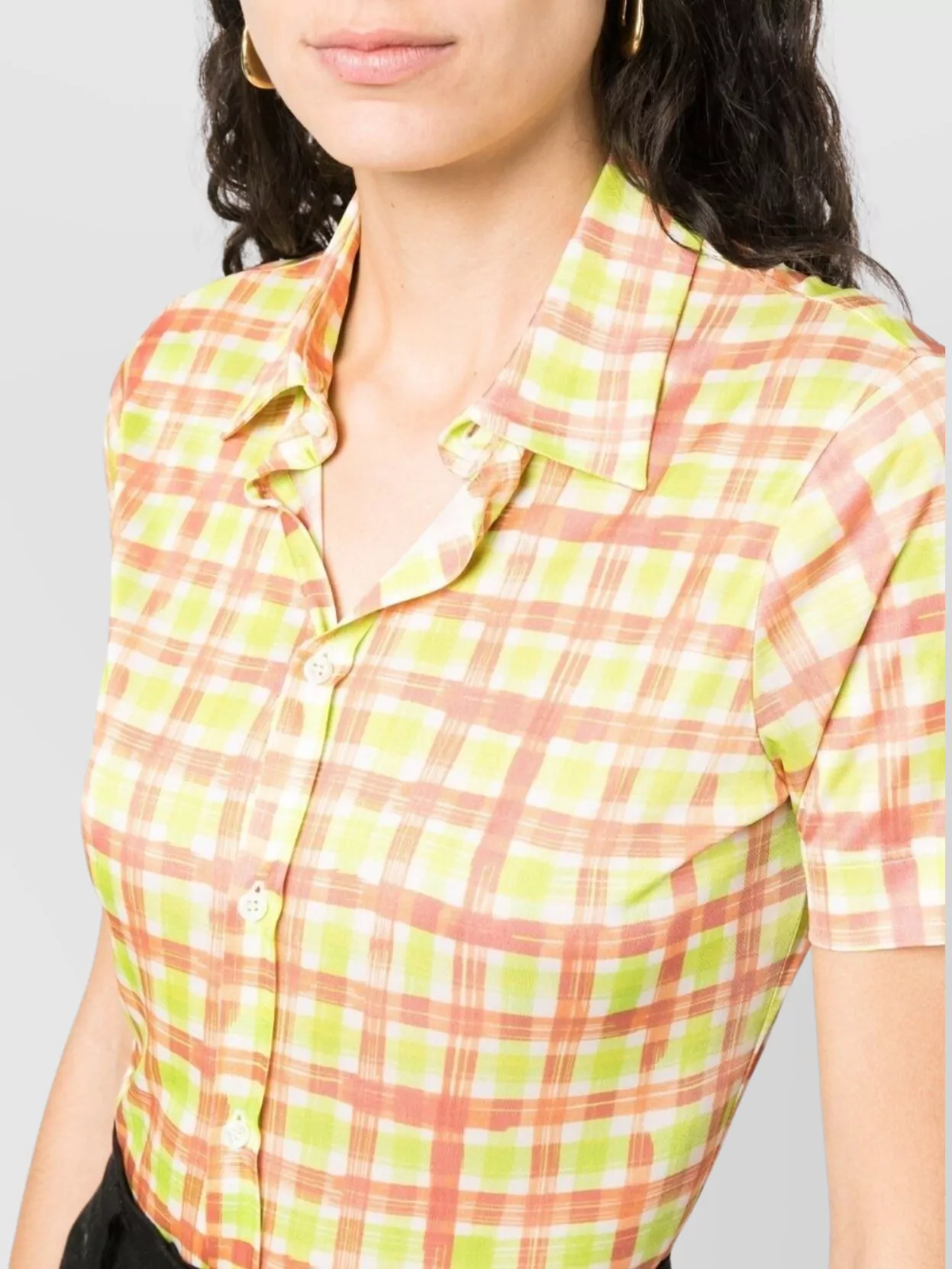 Dsquared2 Short Sleeve Checkered Pattern Top