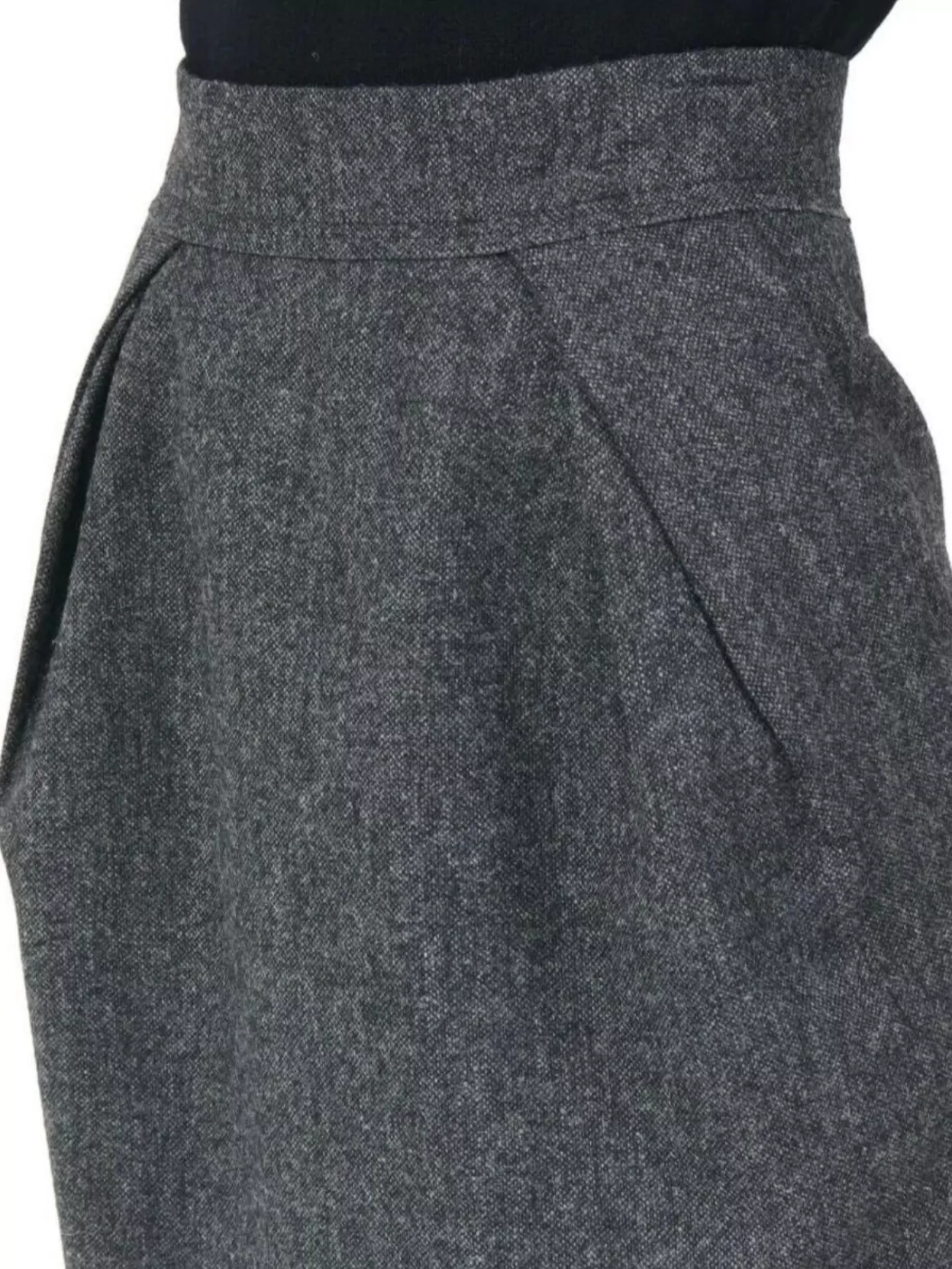 Maison Margiela High-waisted Pleated Midi Skirt With Back Slit In Gray