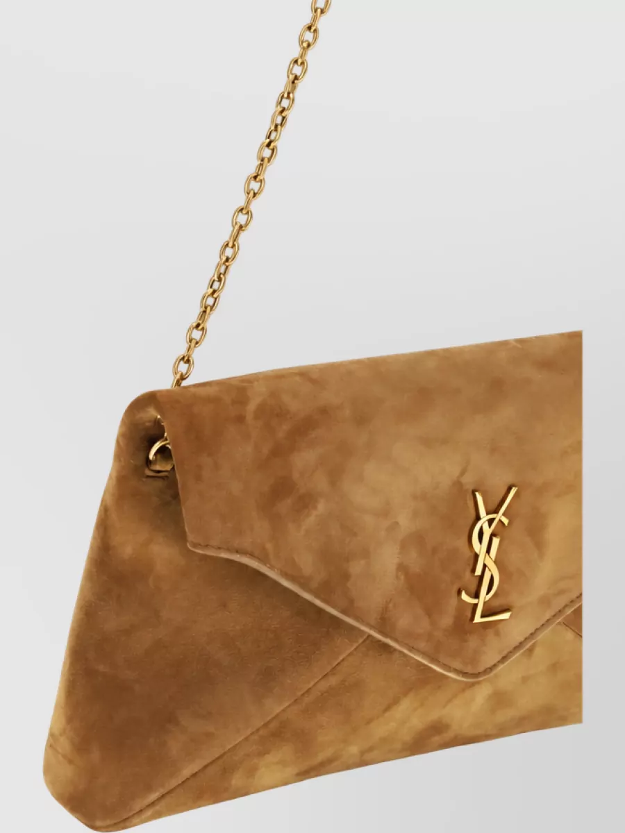 Saint Laurent Na Suede Leather Clutch Bag