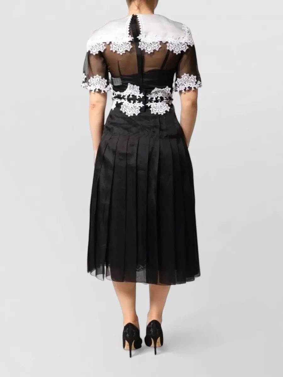 Dolce&Gabbana Silk Macramé Lace Midi Dress
