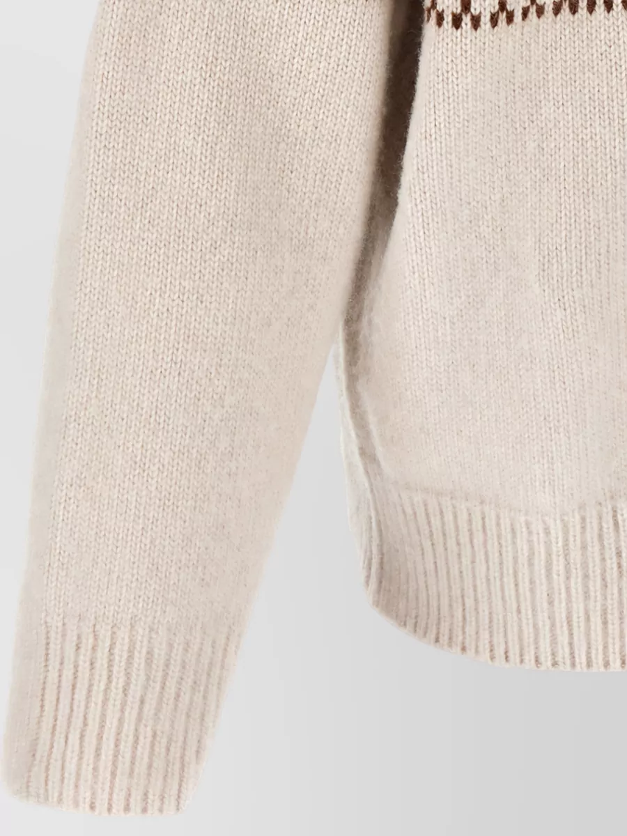 Kiton Wool Geometric-Jacquard High-Neck Jumper