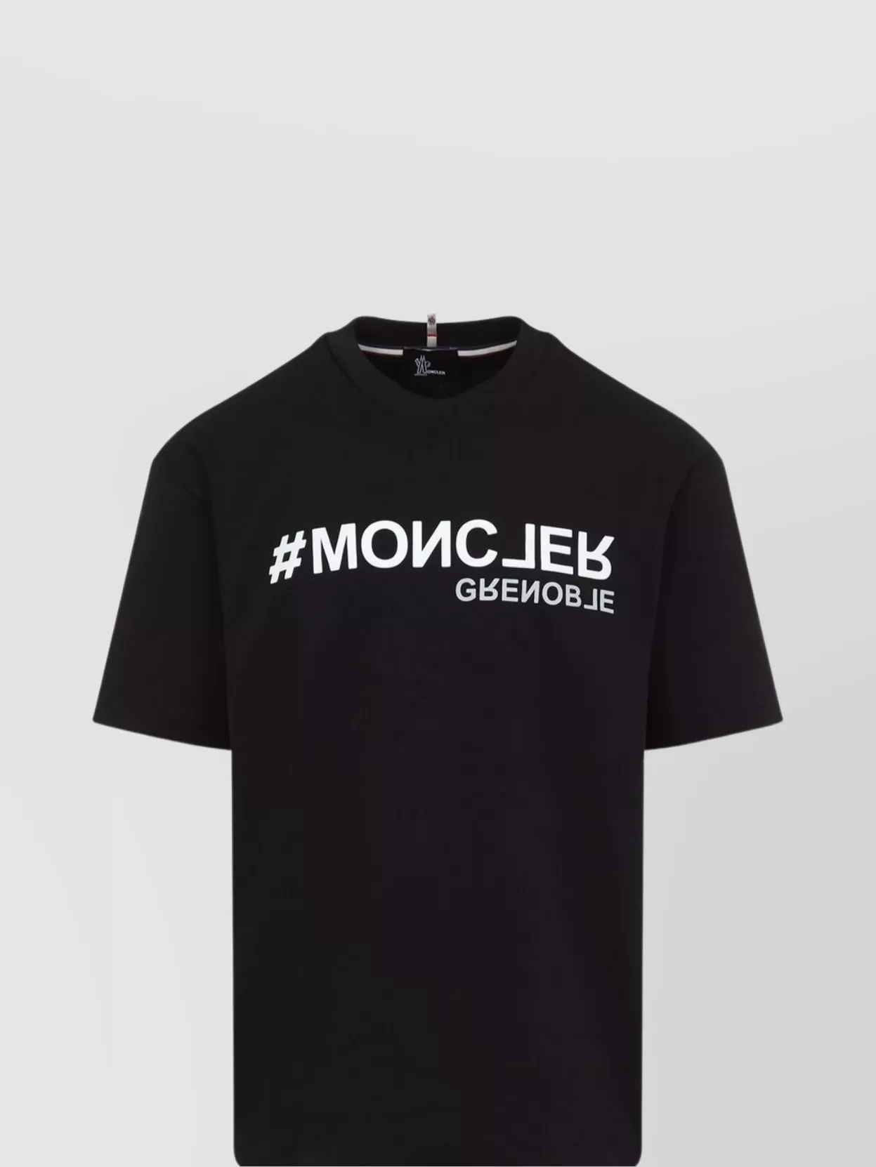 Moncler S Embossed-branding Crew-neck Relaxed-fit Cotton-jersey T-shirt Black