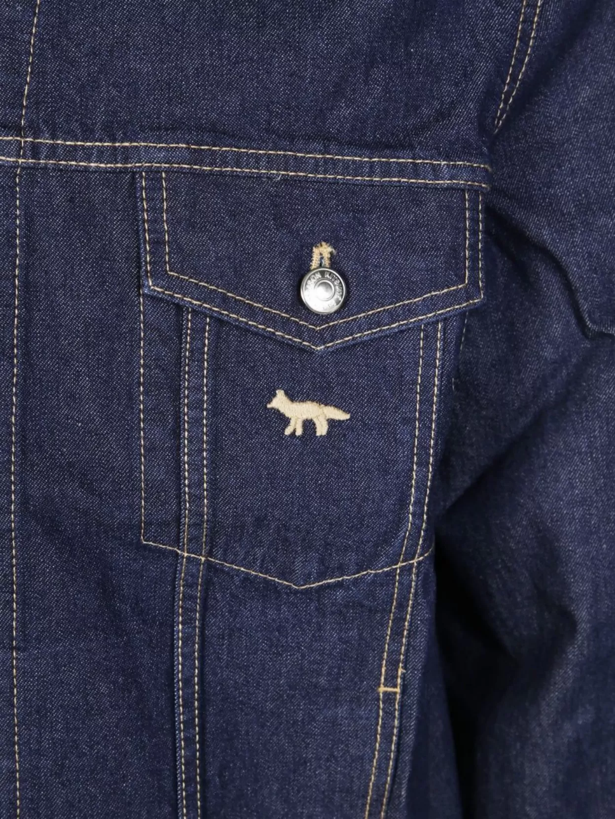 Maison Kitsuné Trucker Jacket Chest Pockets Contrast Stitching