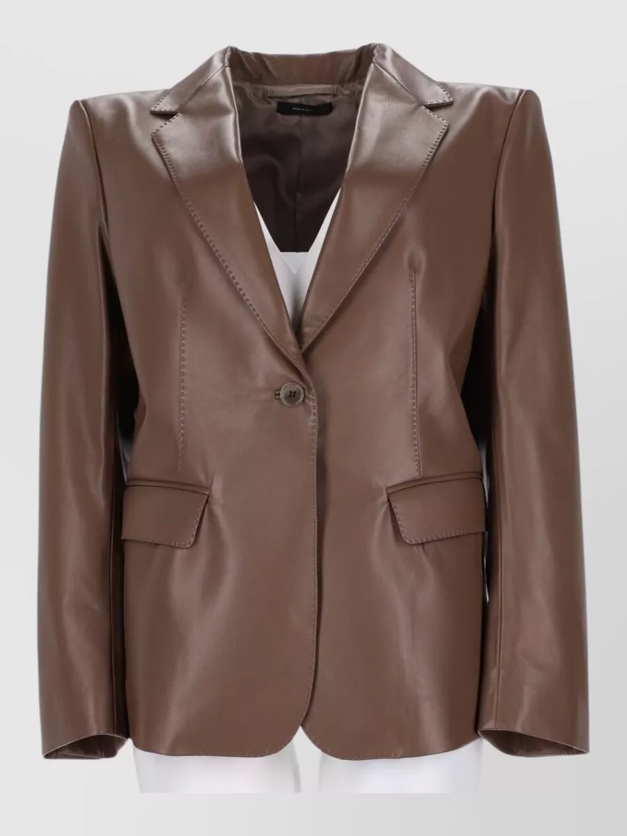 Tom Ford leather single-breasted suit jacket