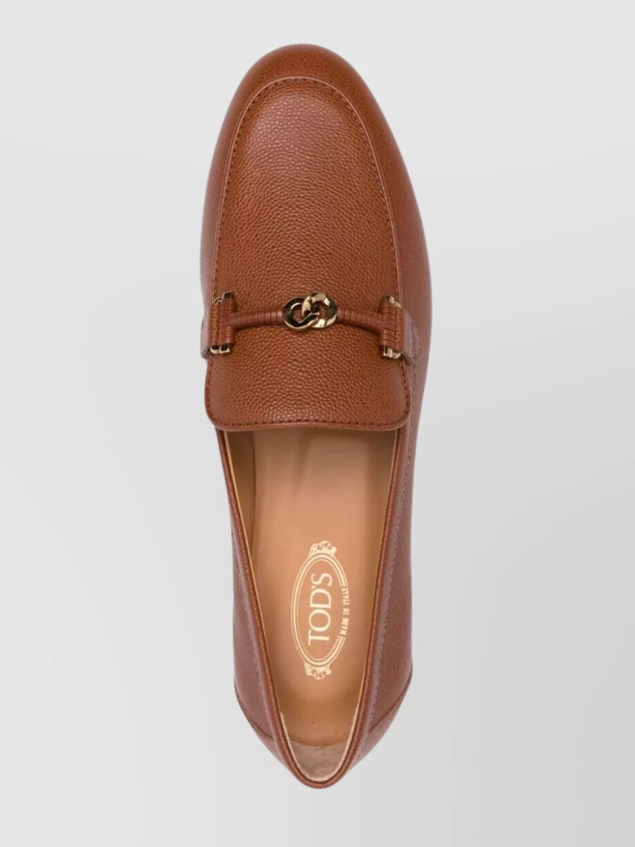 Tod's Textured Chain-Link Loafers Metal Hardware