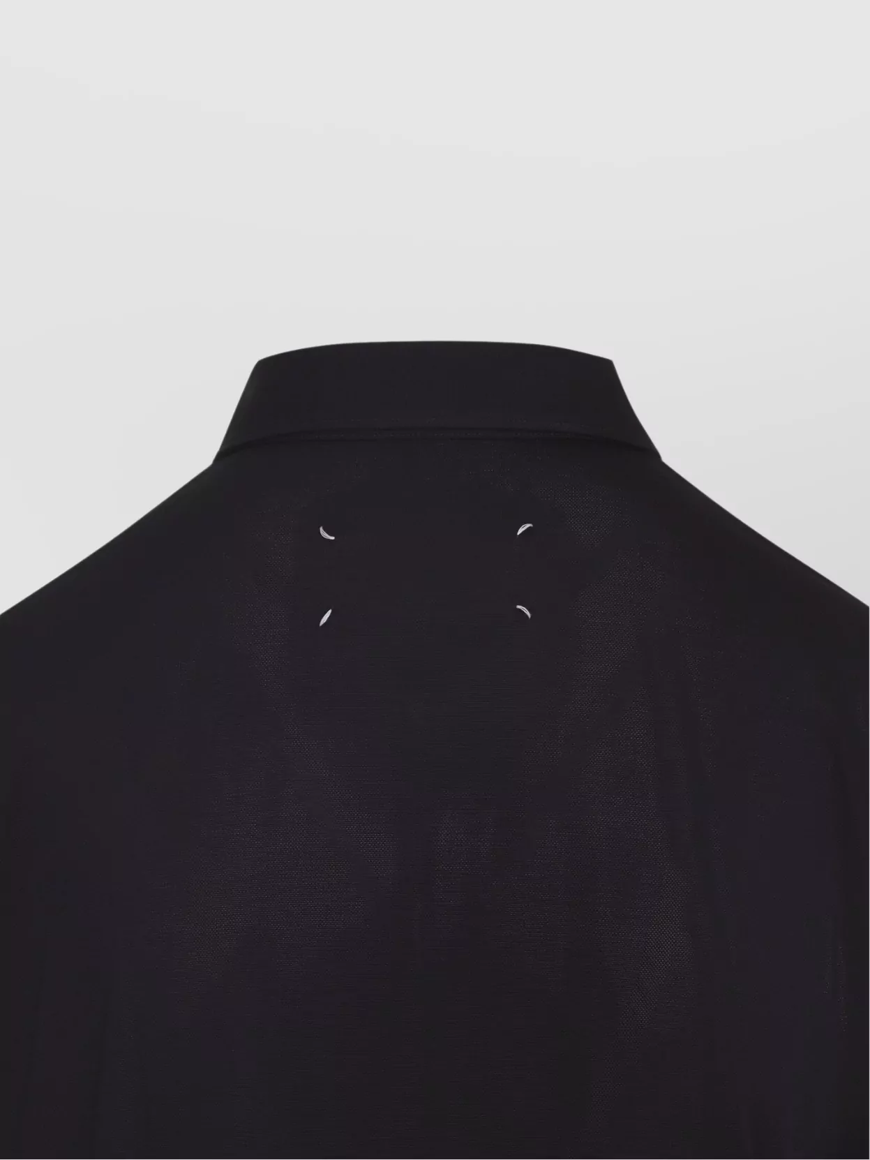 Maison Margiela Polo Shirt With Short Sleeves And Straight Hem In Black