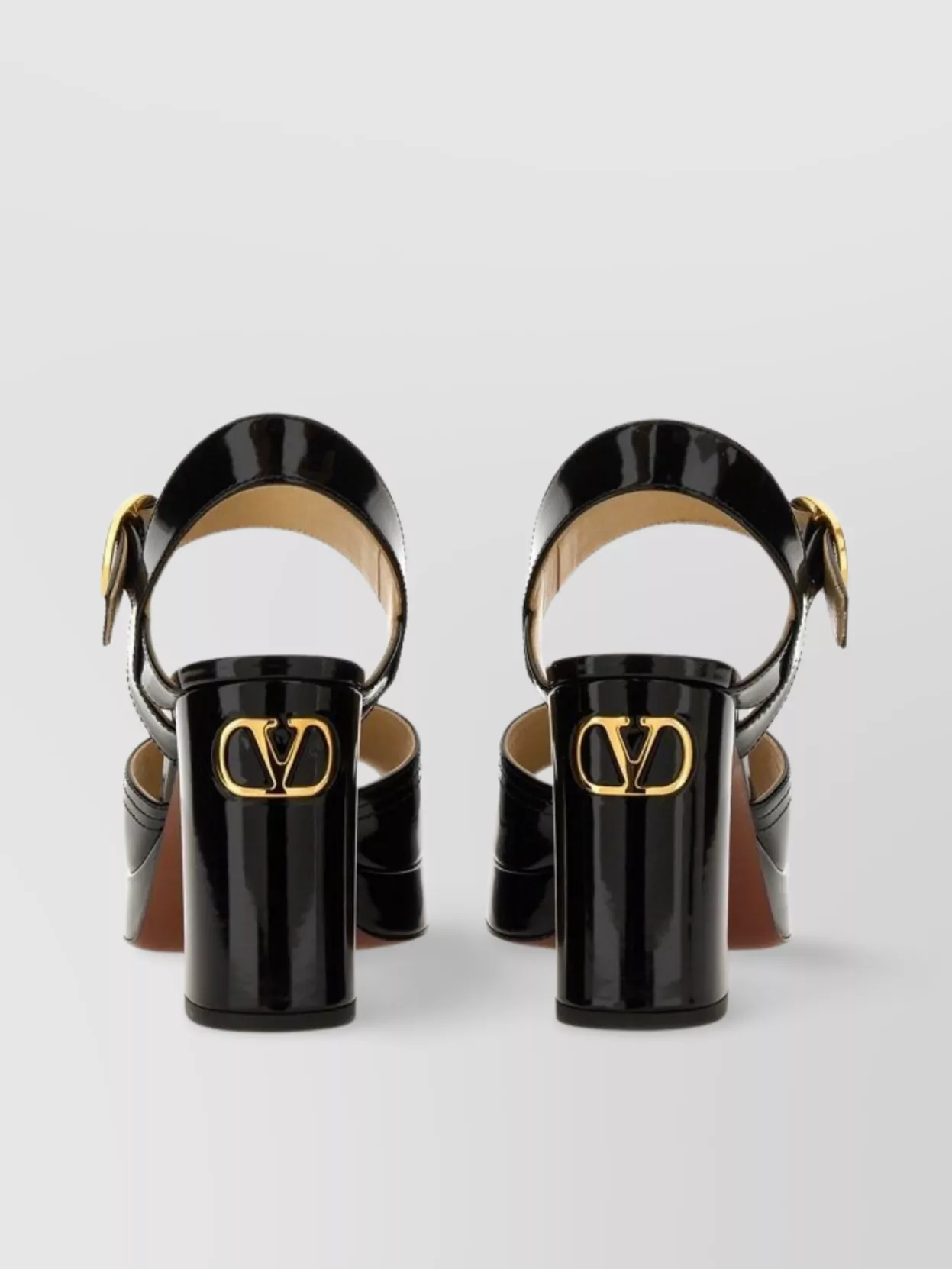 Valentino Garavani Block Heel Buckle Detail Open Toe Sandals
