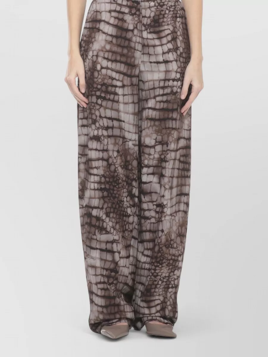 Elisabetta Franchi Animal-Print Wide-Leg Trousers
