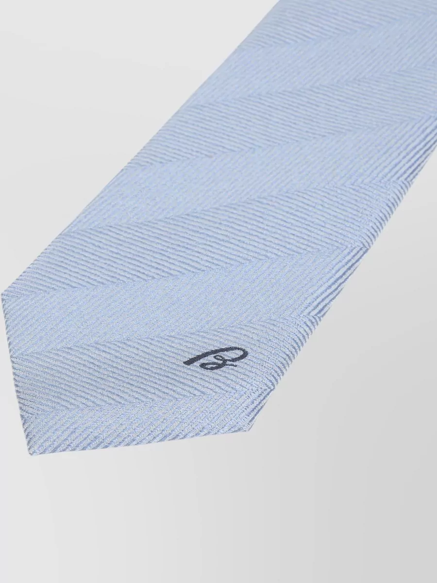 Brioni Chevron Pattern Tie Pointed Tip Design