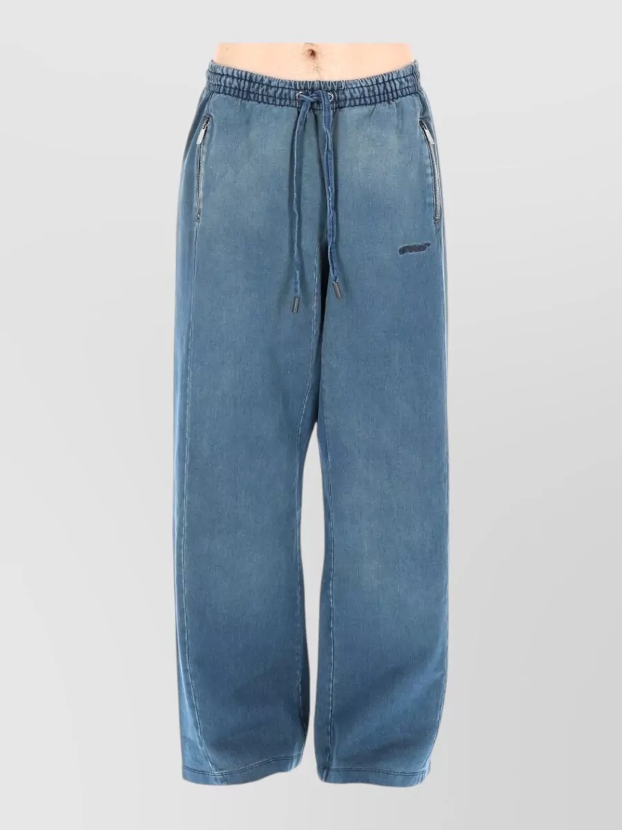 Off-White distressed straight-leg jeans