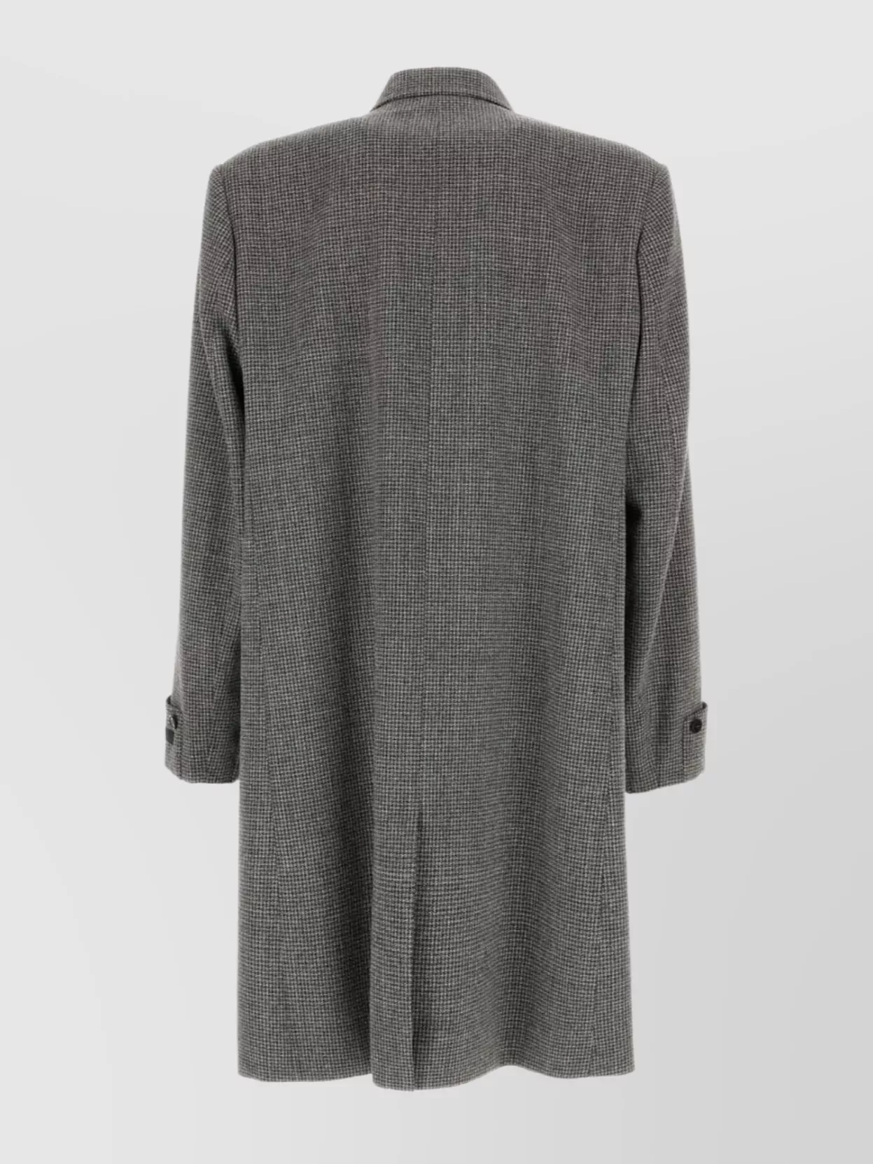 Prada Embroidered Wool Blend Coat With Notch Lapel