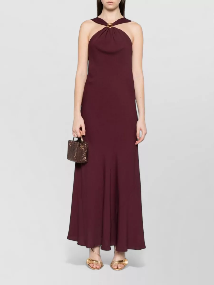 Forte Forte Silk Halterneck Sleeveless Flared Maxi Dress