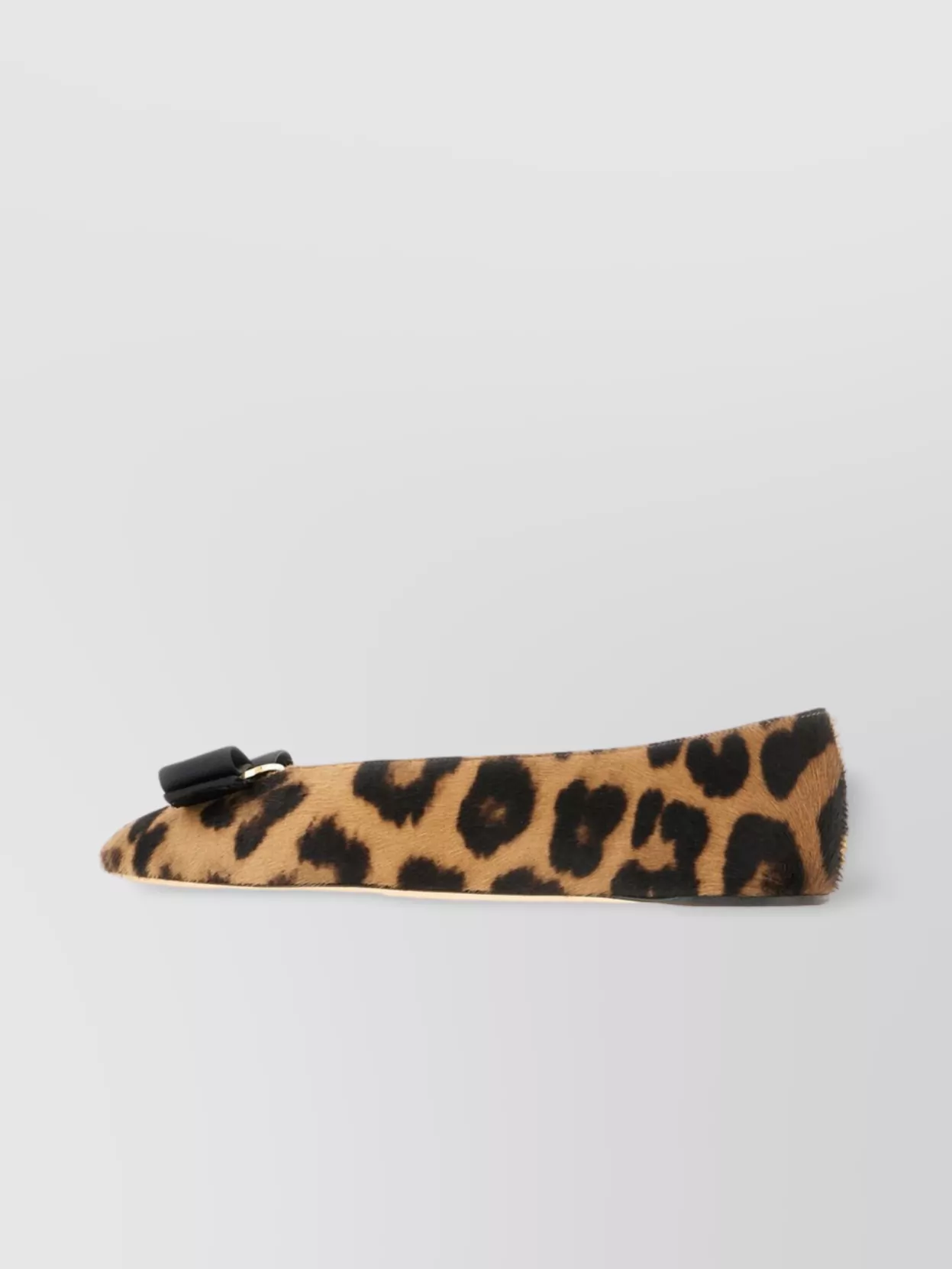 Ferragamo Animal Print Bow Detail Flat Sole Ballerina