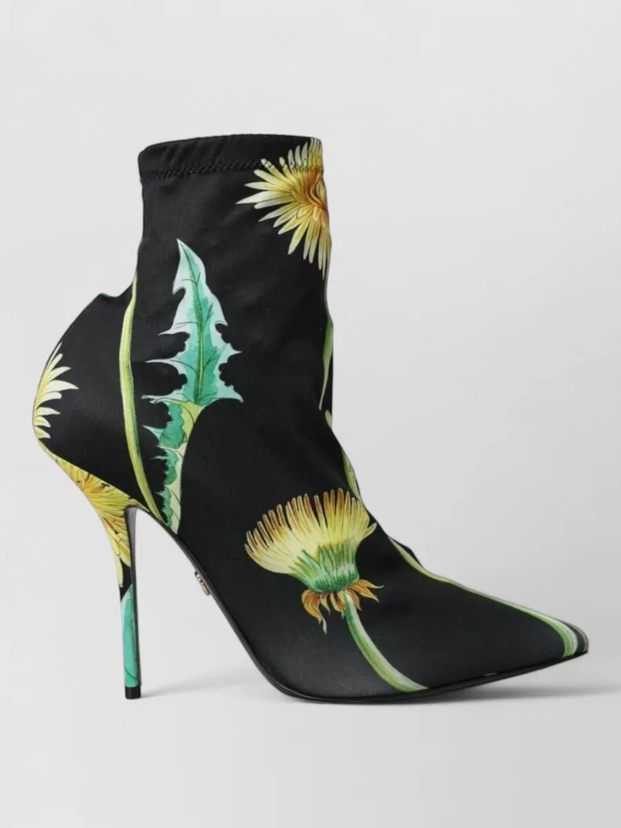 Dolce&Gabbana Floral-Print Stretch Ankle Boots