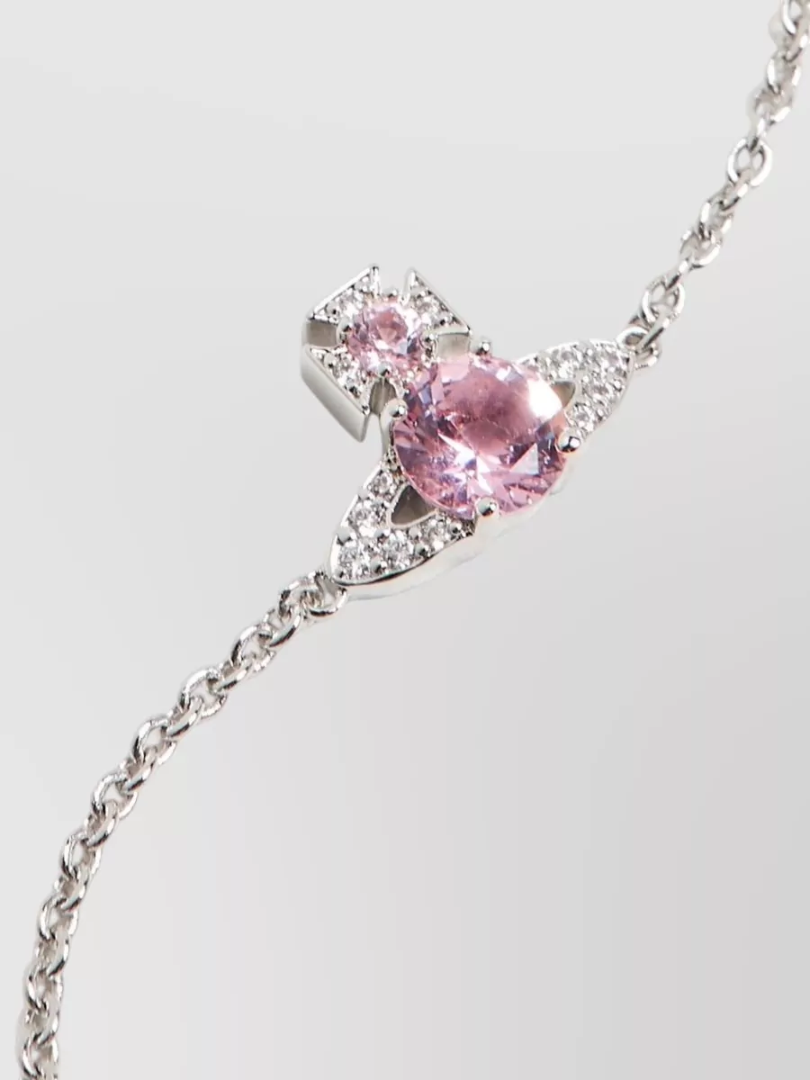 Vivienne Westwood Adjustable Chain Bracelet Orb Gemstone Detail