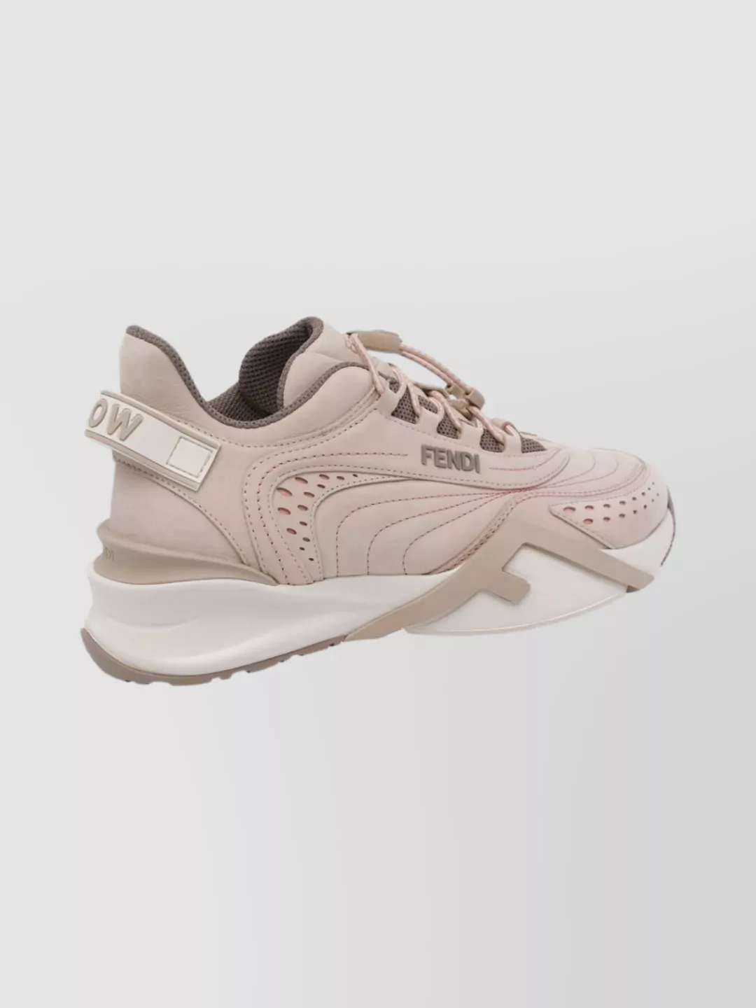 Fendi Suede Sneakers With Round Toe Design