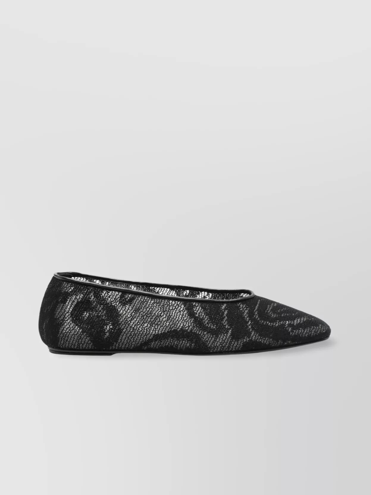 Magda Butrym Square Toe Crochet Ballet Flats With Textured Pattern