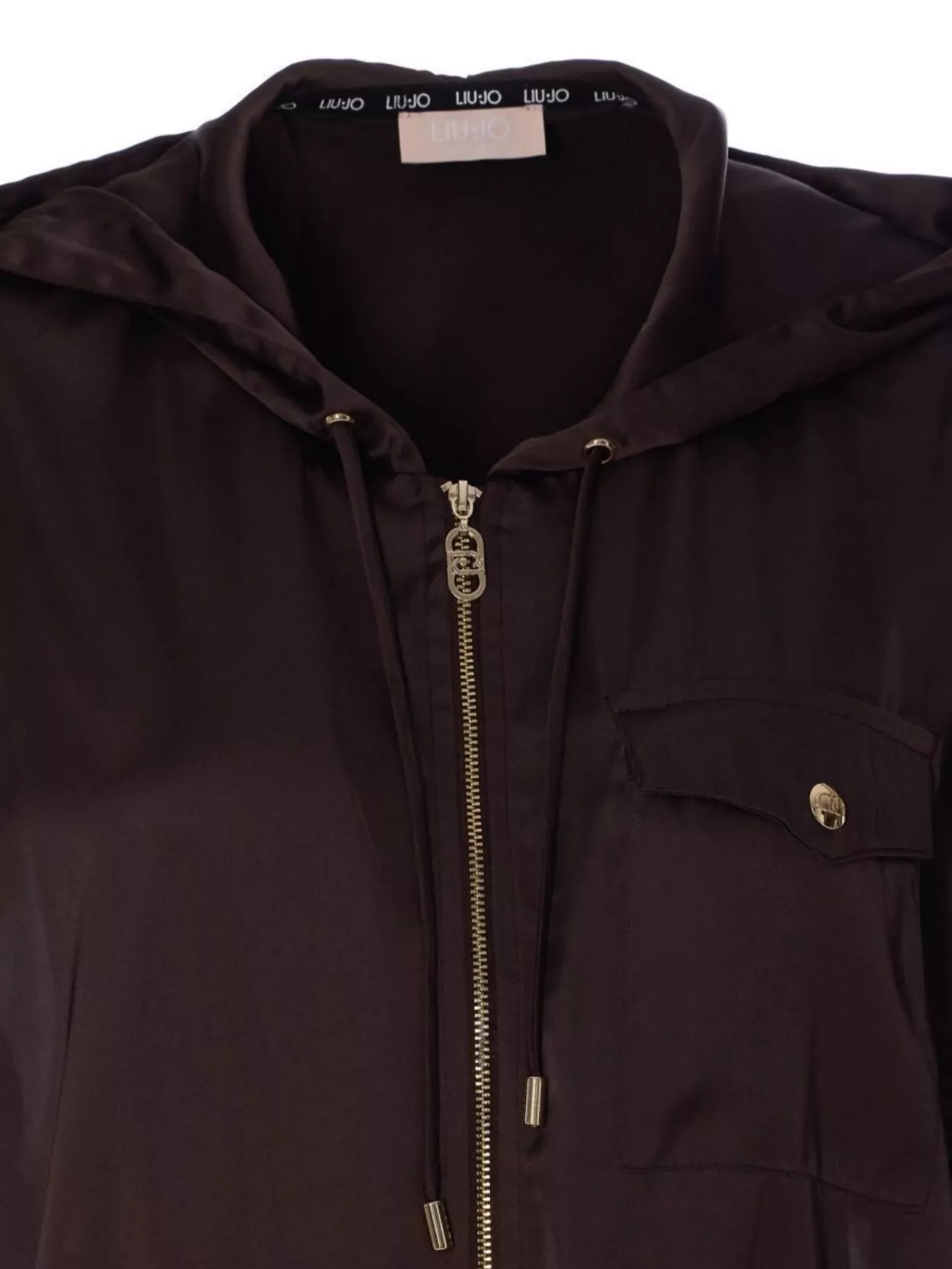 LIU •JO SLEEVELESS HOODED VEST DRAWSTRING WAIST