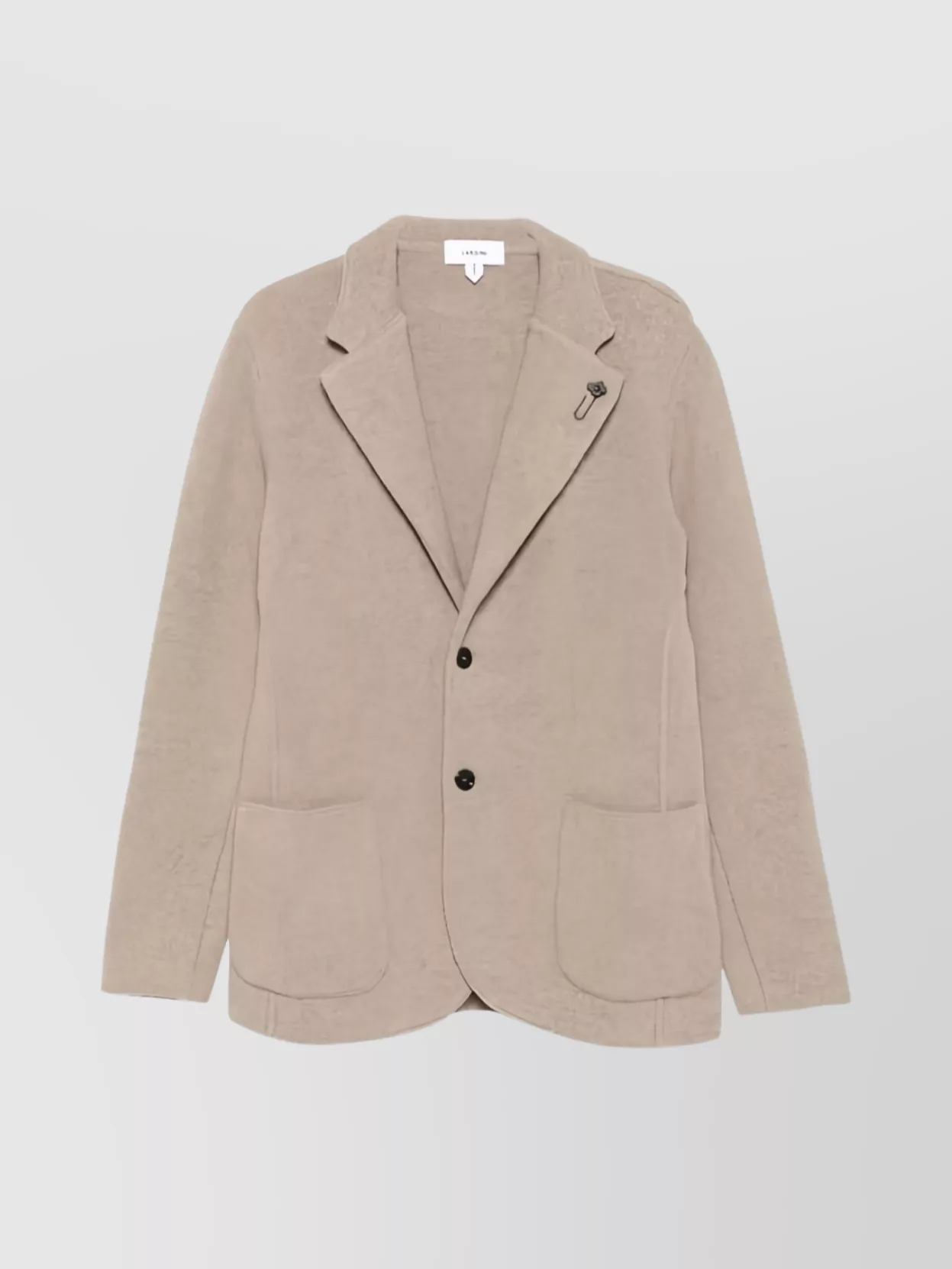 Lardini Textured Long Sleeve Jacket With Lapel Pin In Neutral