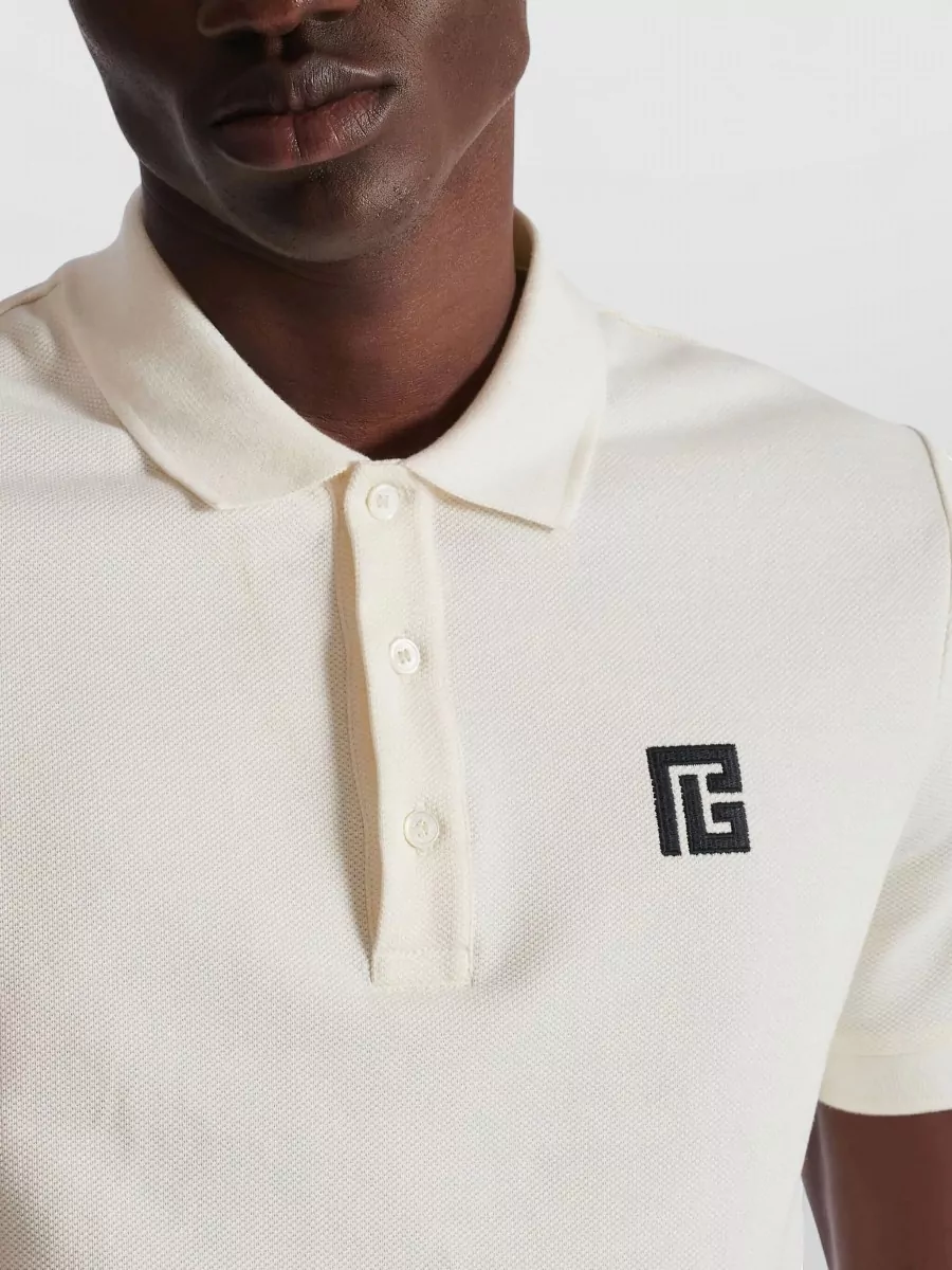 Balmain Polo Shirt Short Sleeves Ribbed Cuffs Collar