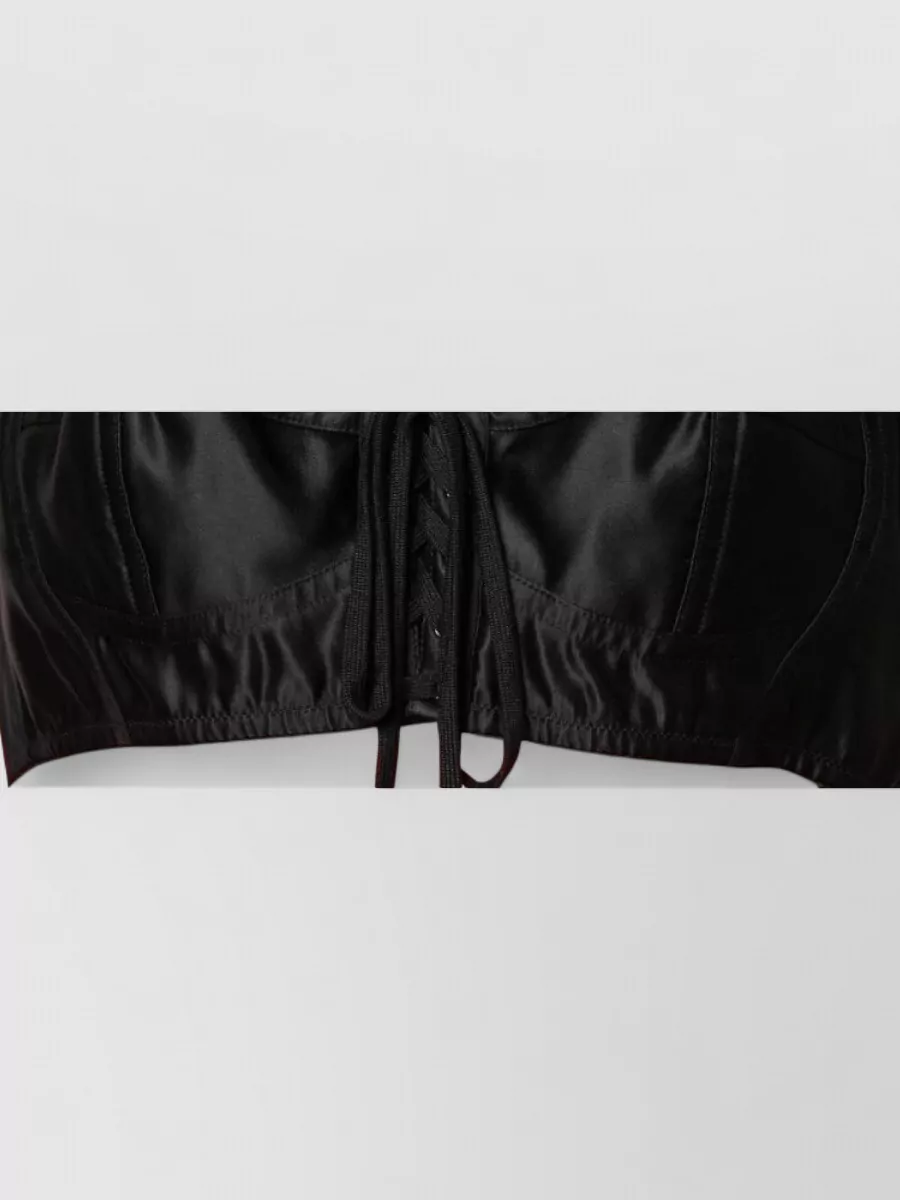 Dolce&Gabbana Mesh Long Sleeve Bustier Top