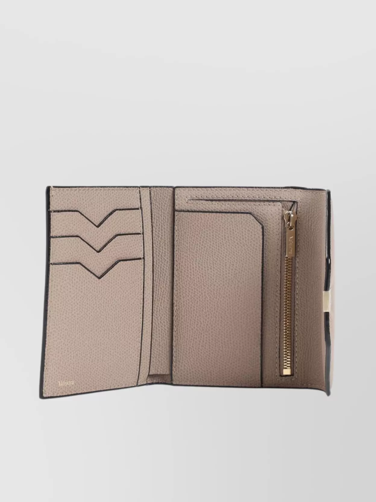 Valextra Leather Textured Wallet Gold Hardware