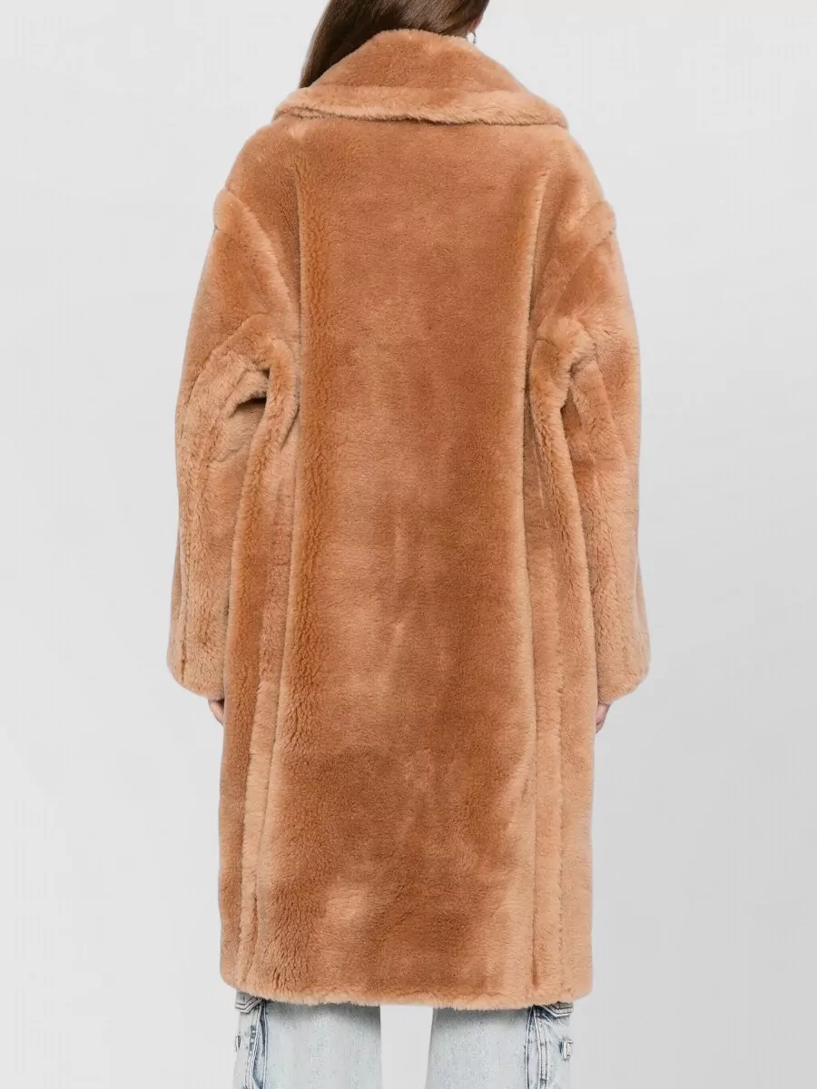 Stand Studio Wool Double-Breasted Faux-Fur Coat