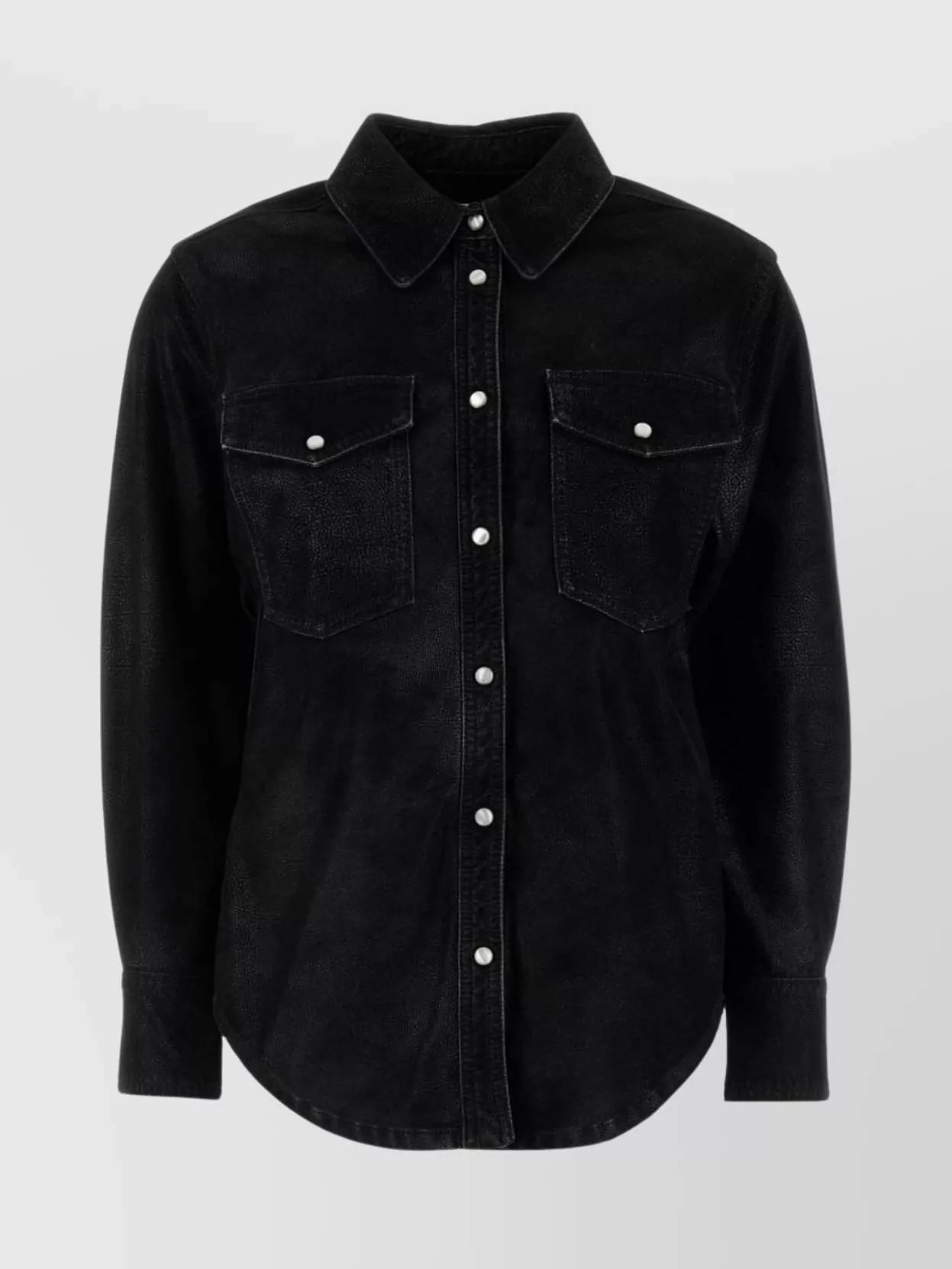 Isabel Marant Étoile Synthetic Leather Shirt Featuring Chest Pockets In Black