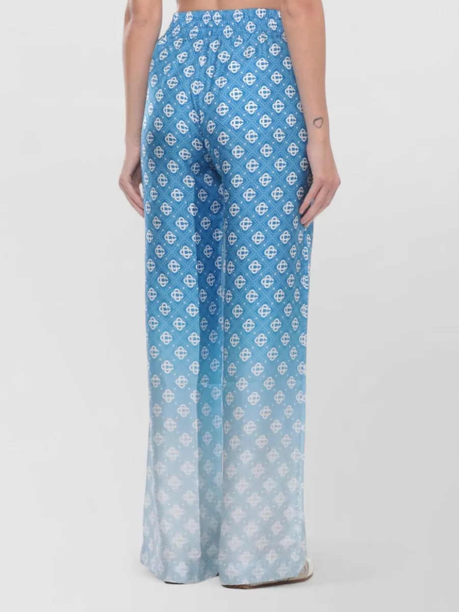 Casablanca Silk Printed Straight-Leg Trousers