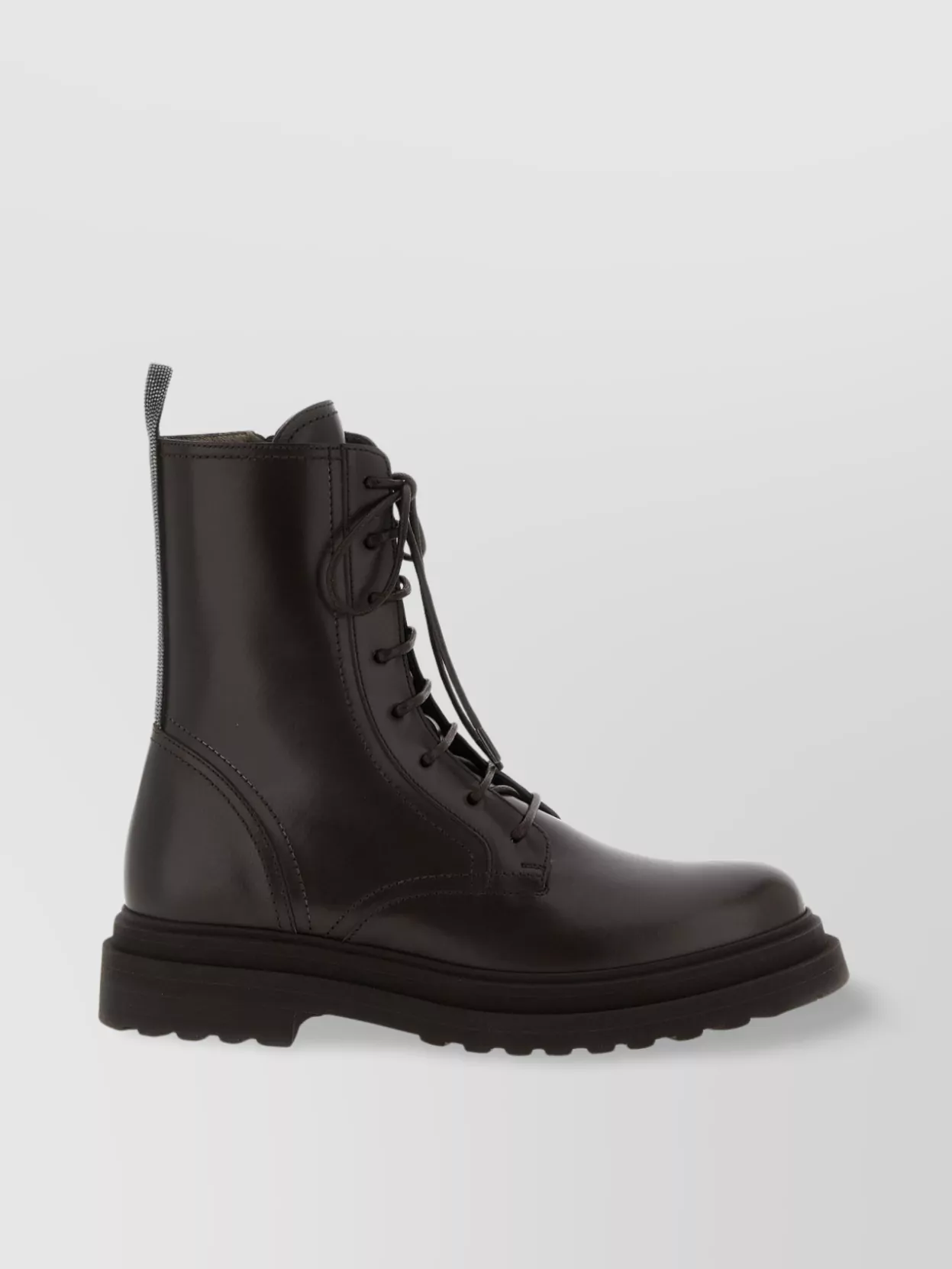 Brunello Cucinelli 'loop Detail' Combat Boots With Chunky Sole