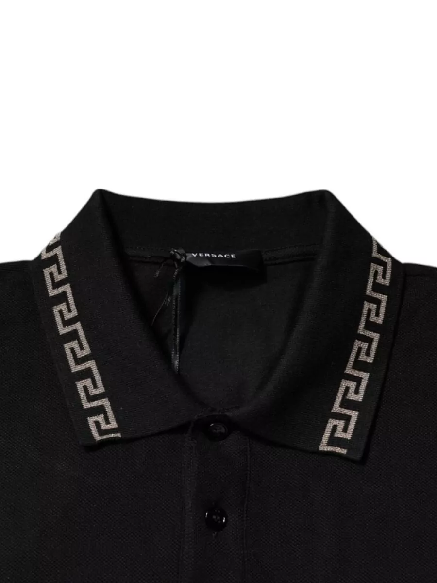 Versace Viscose Short-Sleeve Polo T-Shirt