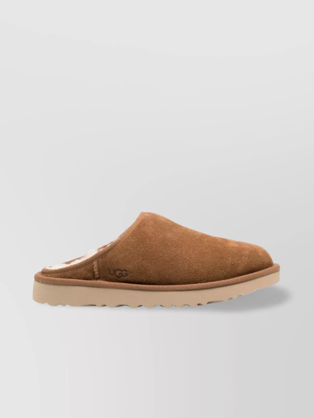 Shop Ugg Round Toe Slip-on Sandals With Suede Upper