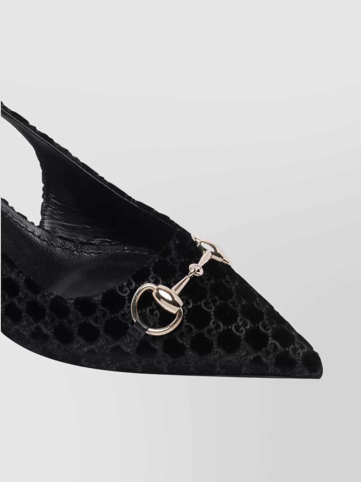 Gucci Horsebit Slingback Suede Kitten Heel Sandals