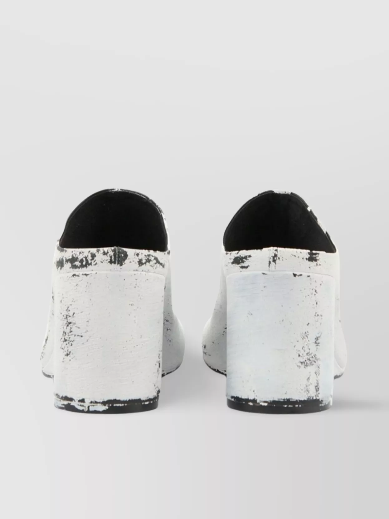 Mm6 Maison Margiela Distressed Leather Wedge Heel Slippers