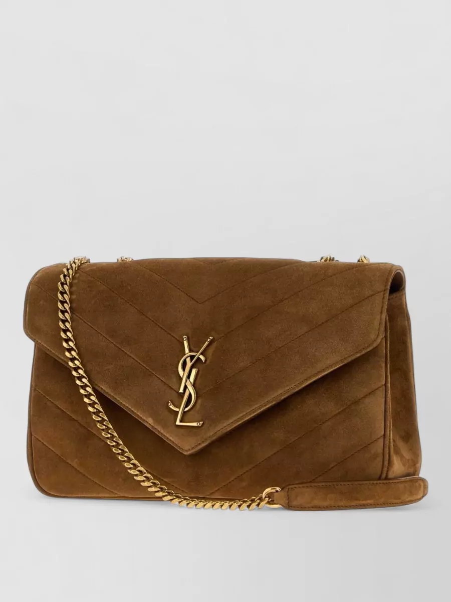 Saint Laurent Medium loulou suede clutch bag