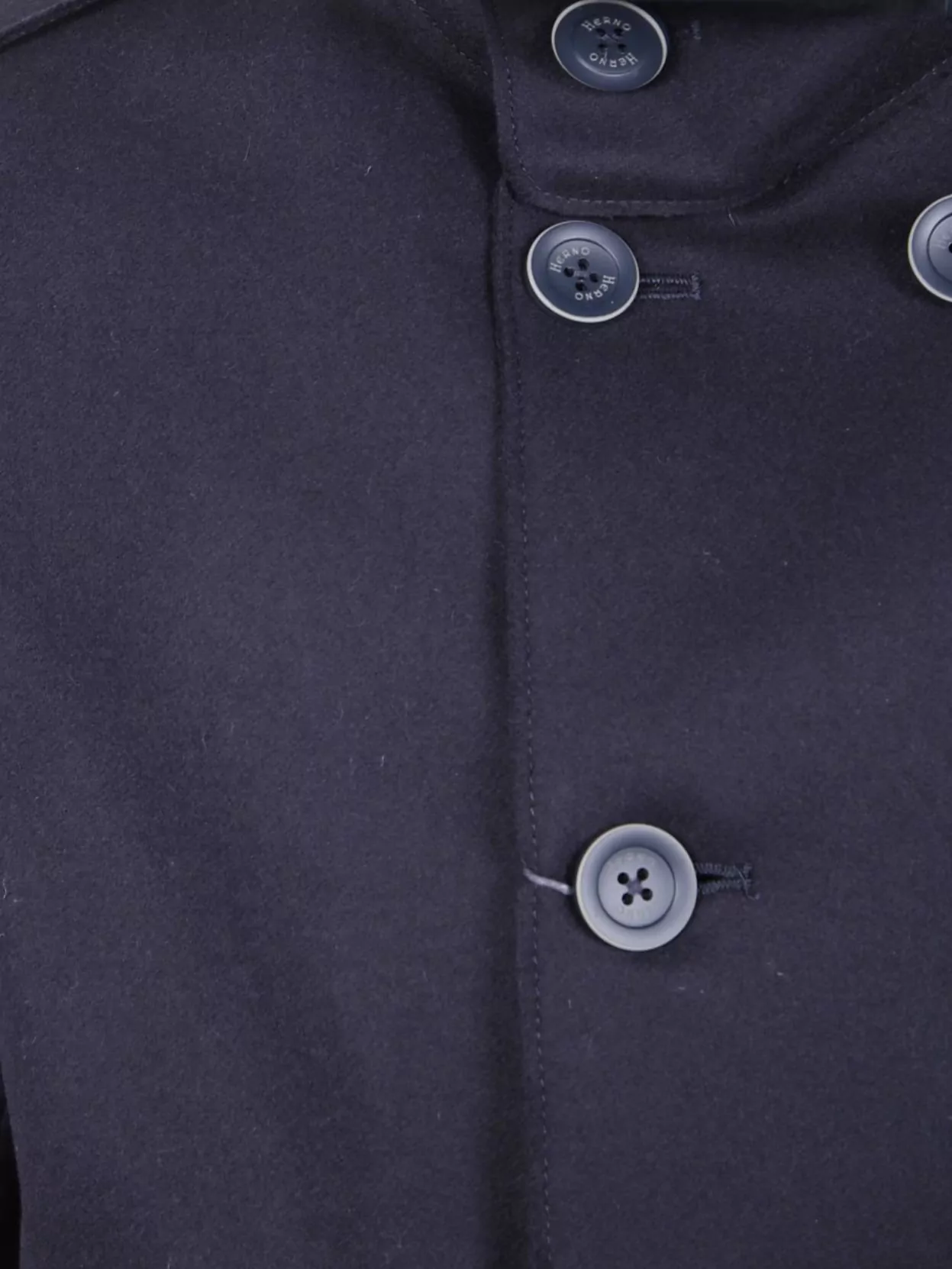 Herno Short Military Style Peacoat In Blue