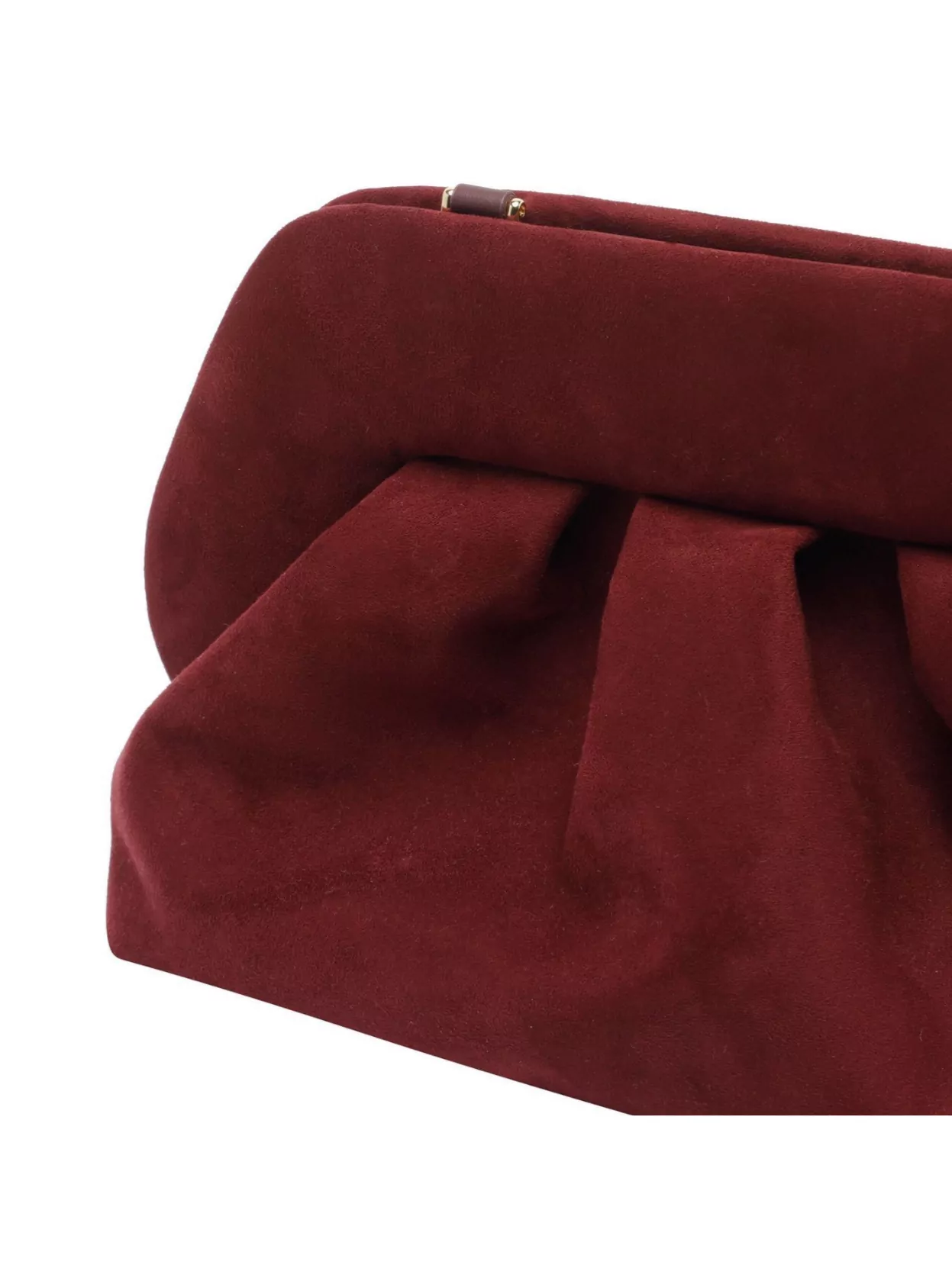 Themoiré Hand Clutch Bag In Bordeaux Tia Suede
