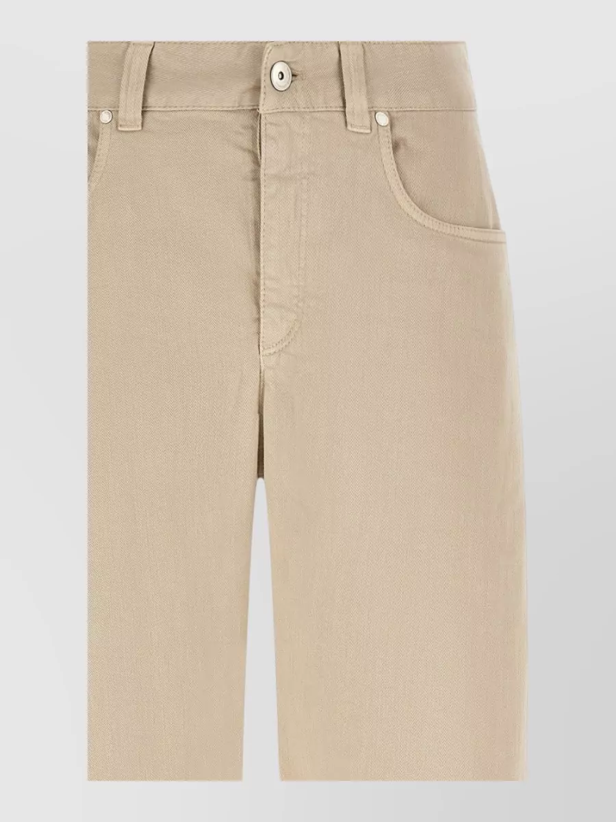 Brunello Cucinelli garment dyed wide leg jeans