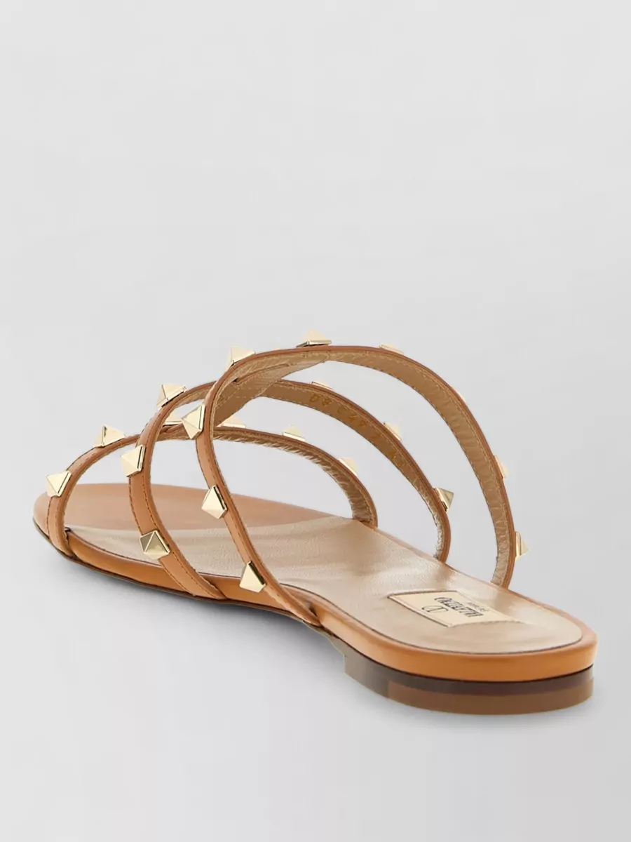 Valentino Garavani Rockstud Flat Slides Open Toe Straps
