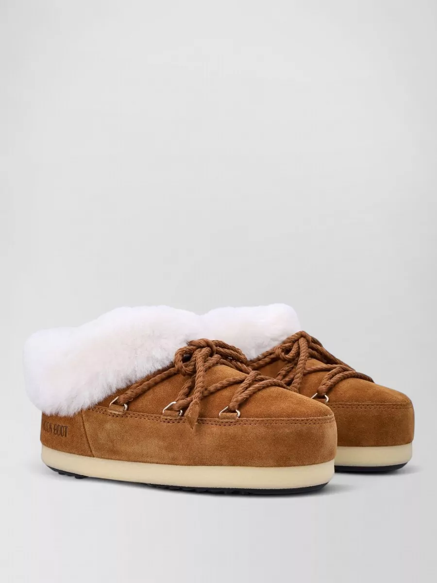 Moon Boot suede lace-up mules