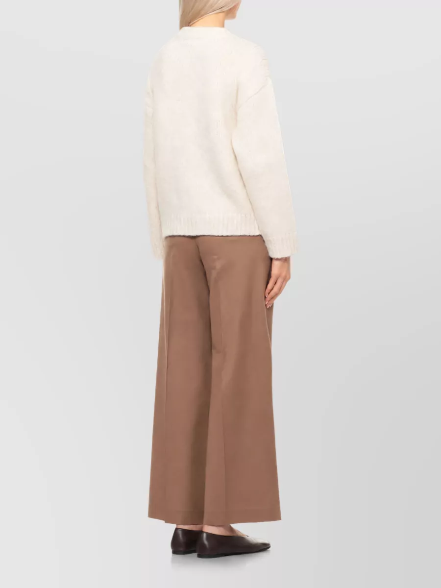 Peserico Alpaca-Blend High-Neck Long-Sleeve Patterned Sweatshirt